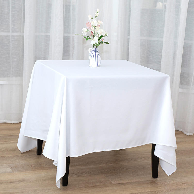 Square Spun Polyester Solid Color Wedding Banquet Tablecloths