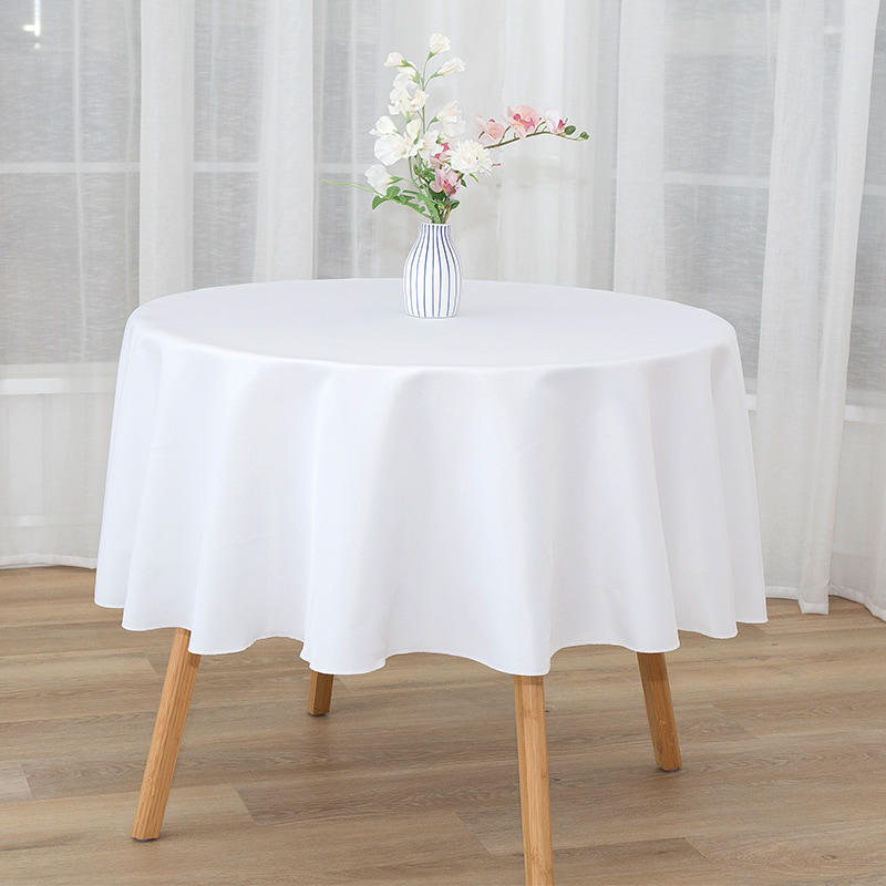 Rounder Spun polyester solid color wedding banquet tablecloths