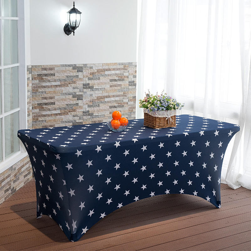Star printed stretch table cover