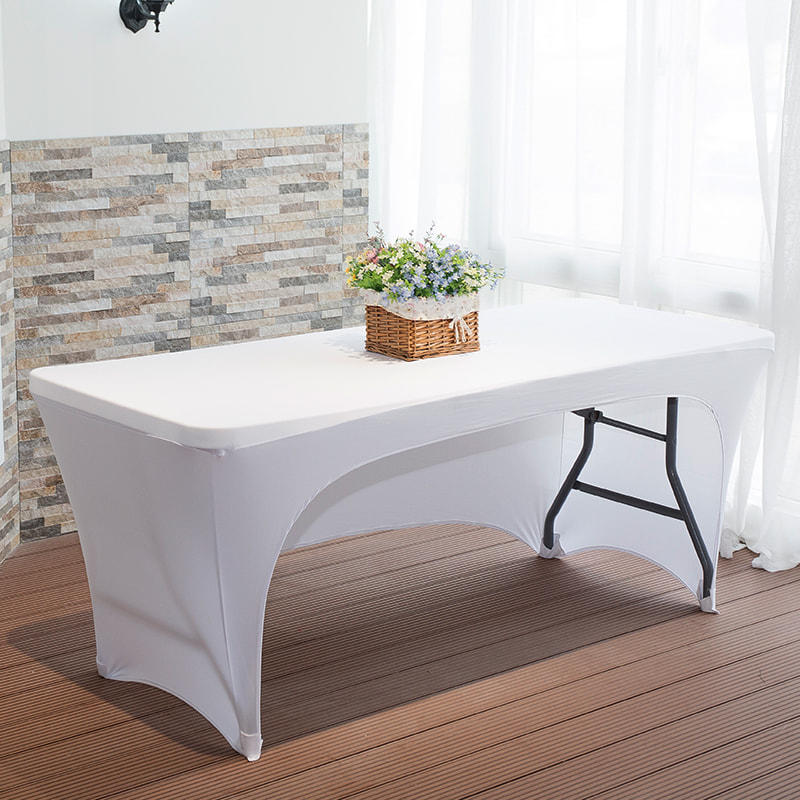 Plain side opening stretch table cover