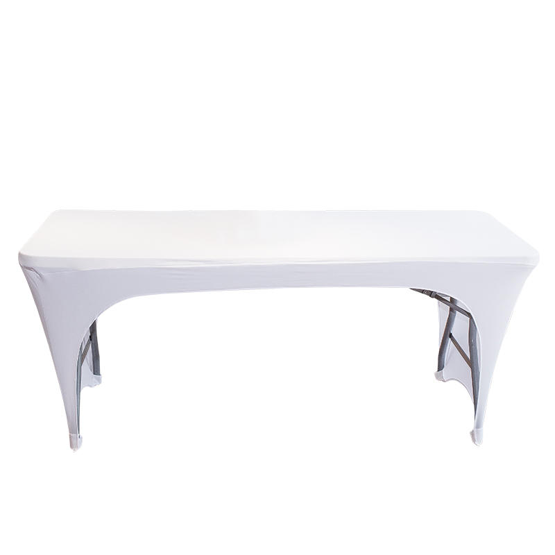 Plain color elastic table cover with openings on both sides