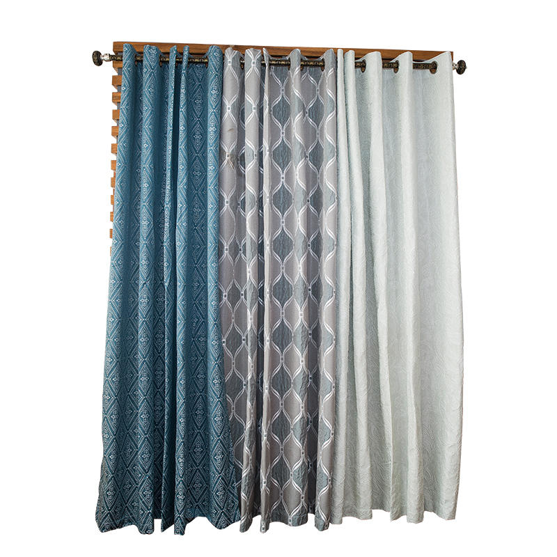 Gray triple cord with jacquard curtains