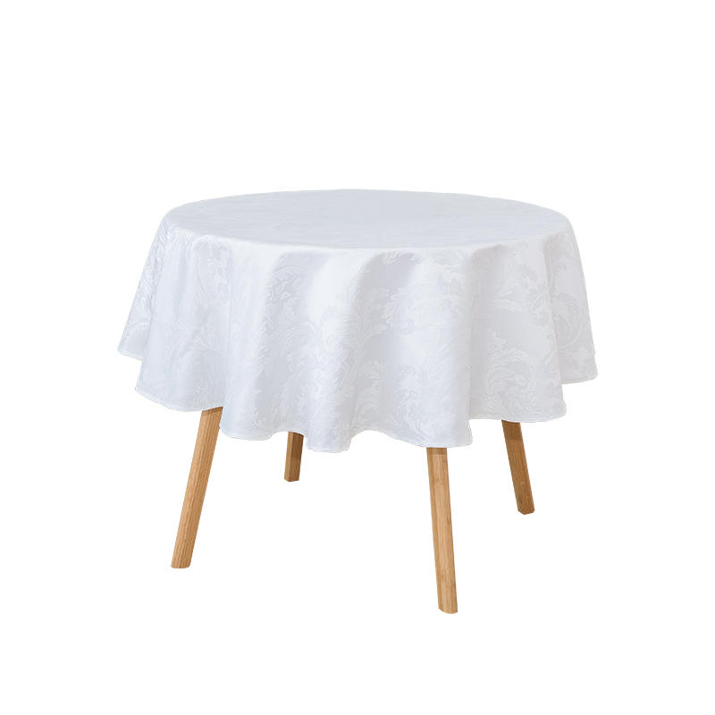 R160cm Geometric gray circular jacquard tablecloth