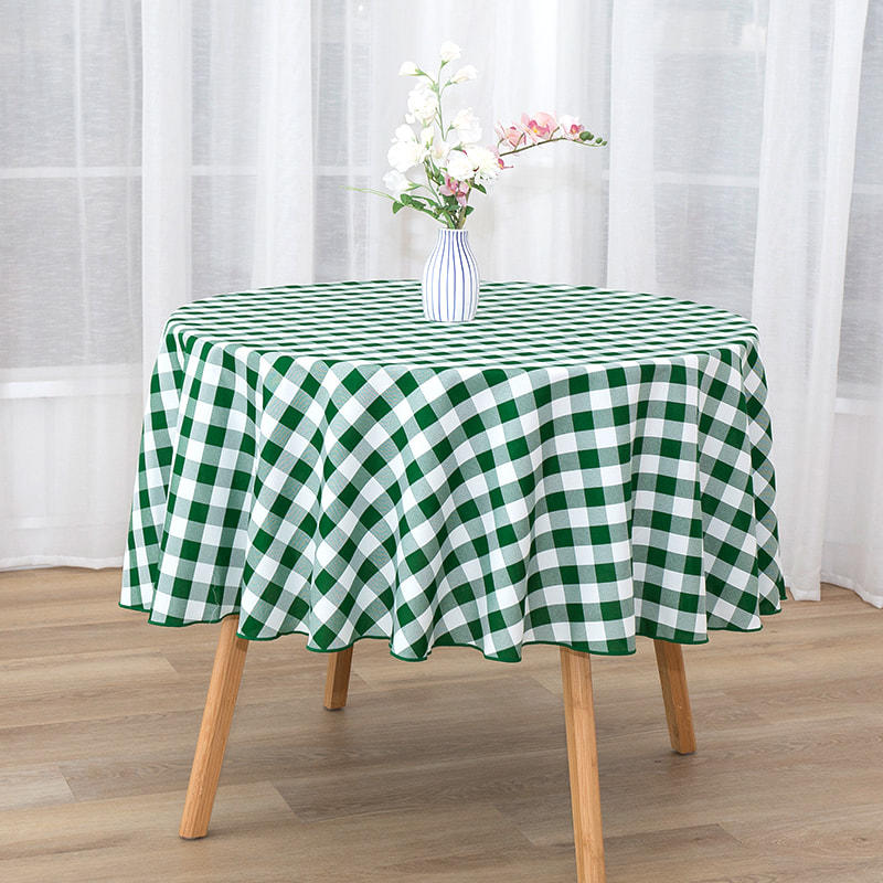 R70'' Picnic party rectangle plaid woven tablecloths