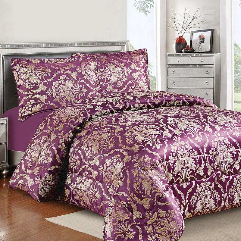Sunny Purple Jacquard Comforter