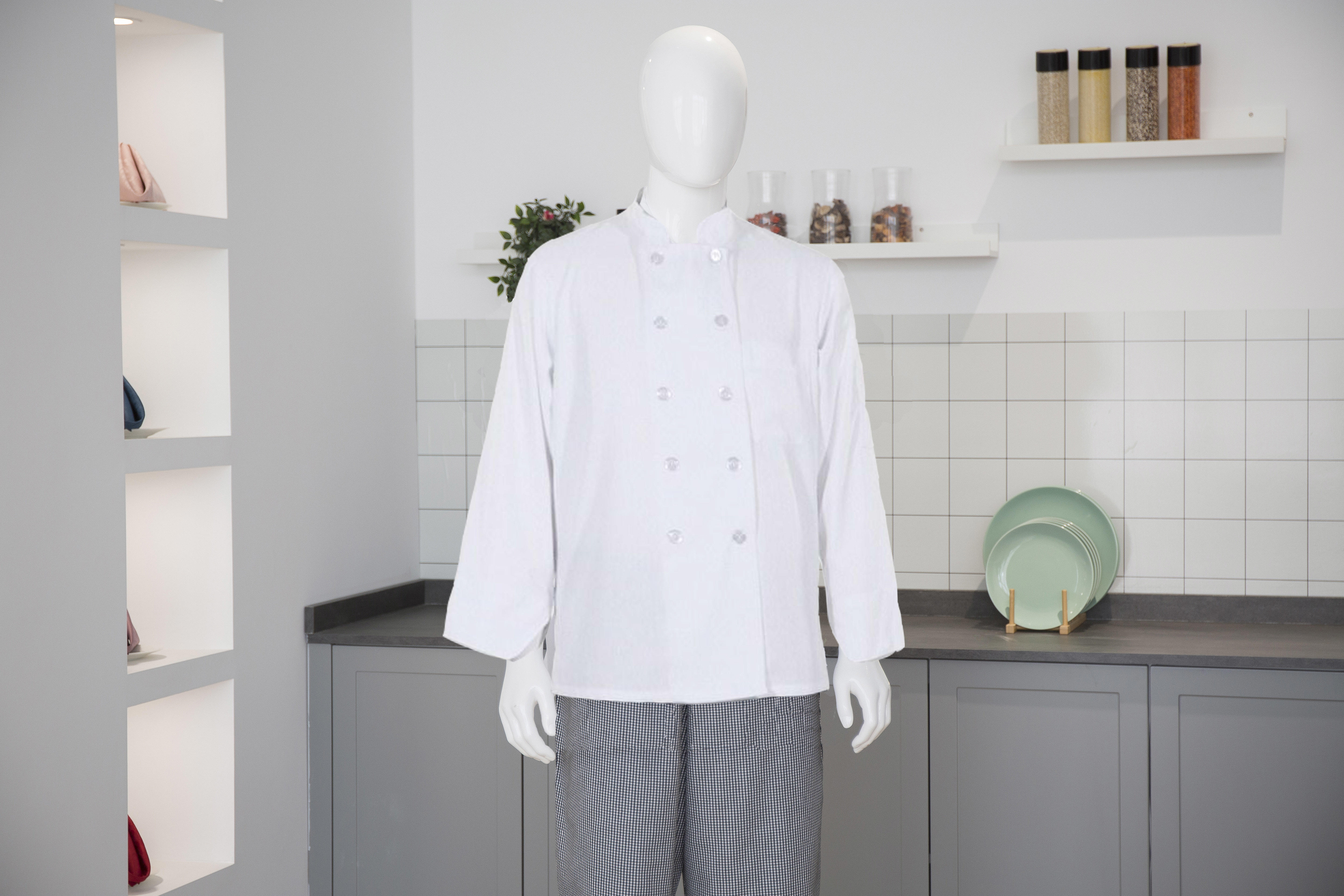 white long sleeve chef shirt