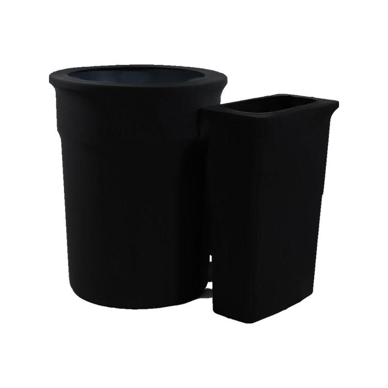 Black Spandex Fitted Trash Can Cover