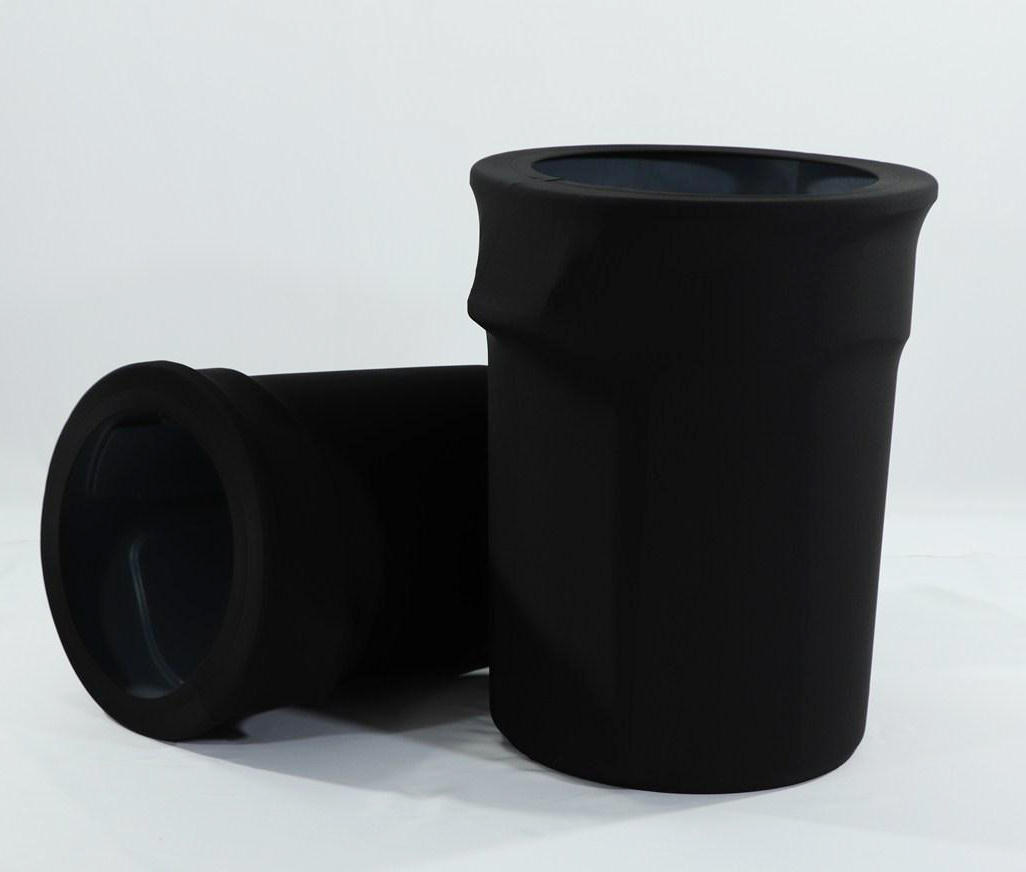 Black Spandex Fitted Trash Can Cover