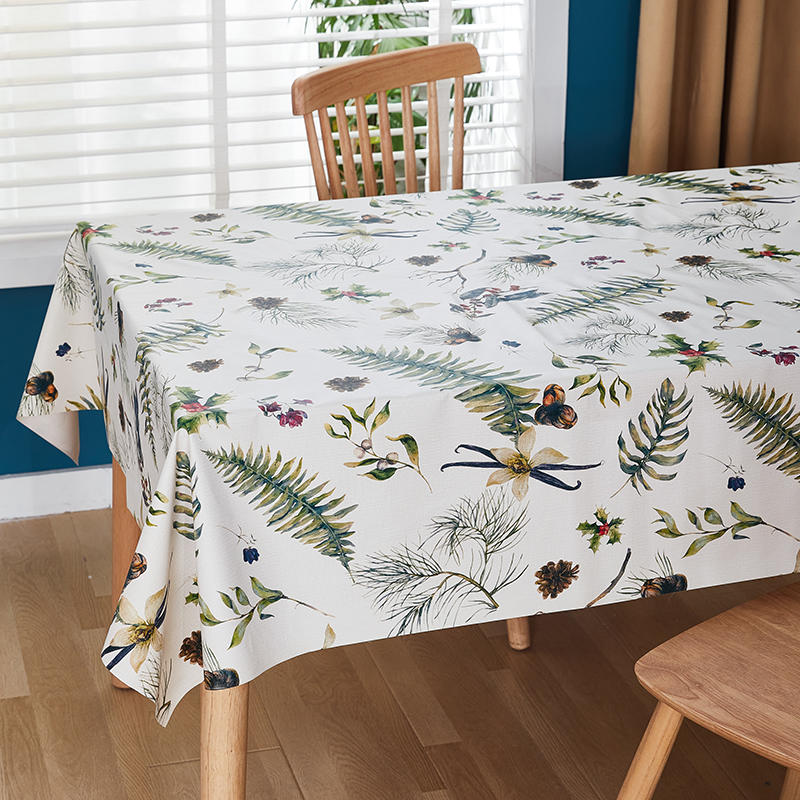 Pine Pattern Waterproof And Oil-Proof PVC Tablecloth For Christmas