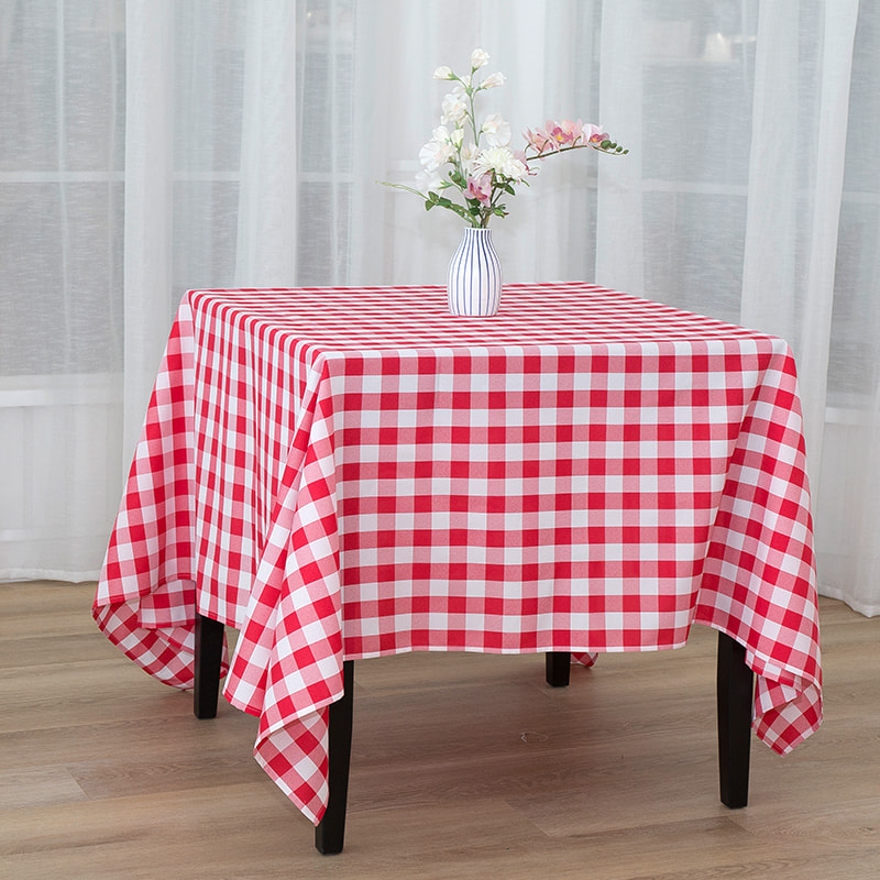 70x70'' Picnic party rectangle plaid woven tablecloths