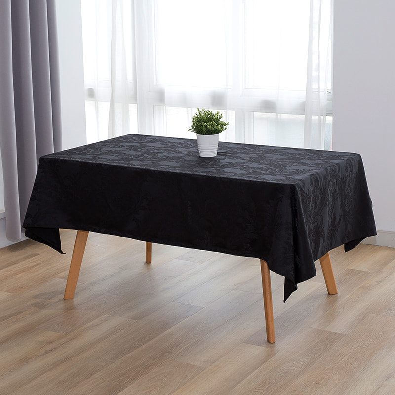 140x220'' Crocus flower white rectangular jacquard tablecloth