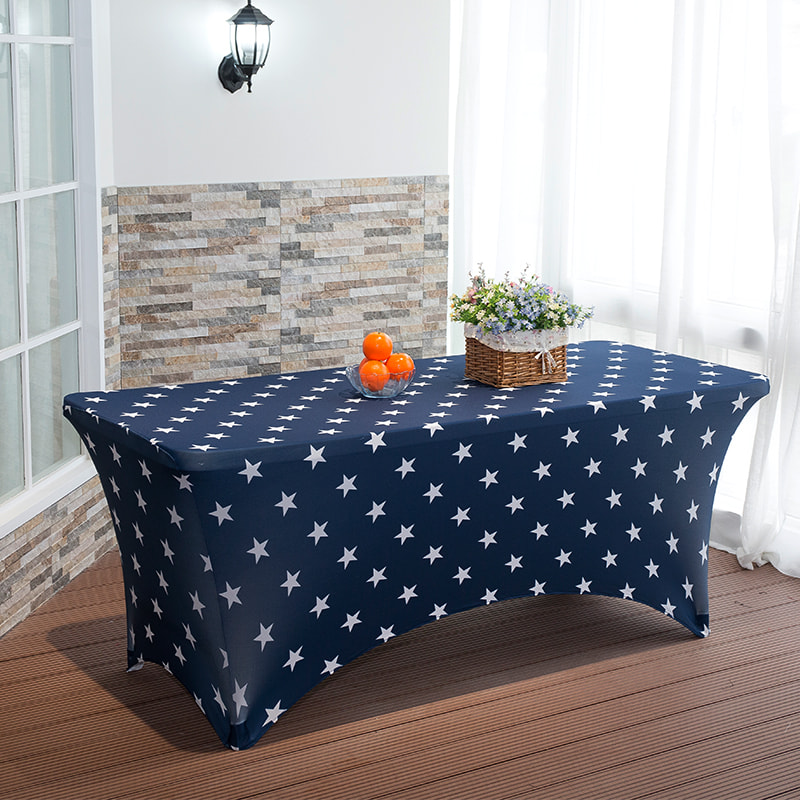 Star printed stretch table cover