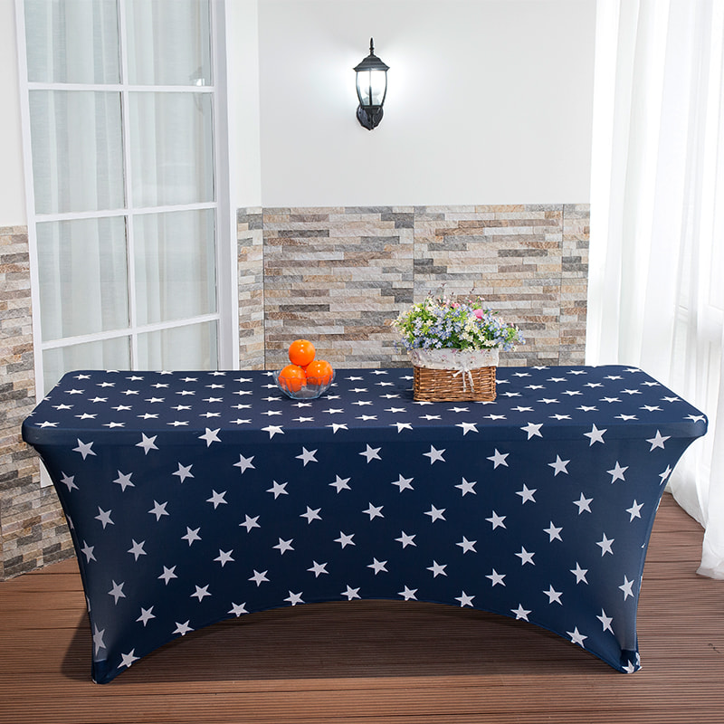 Star printed stretch table cover