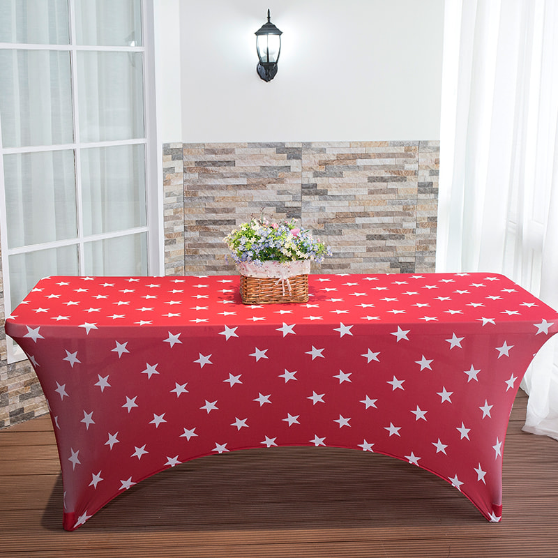 Star printed stretch table cover