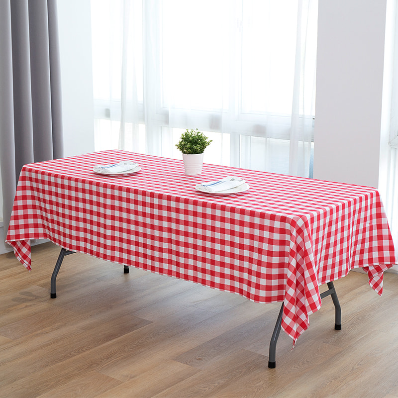 60x102'' Picnic party rectangle plaid woven tablecloths