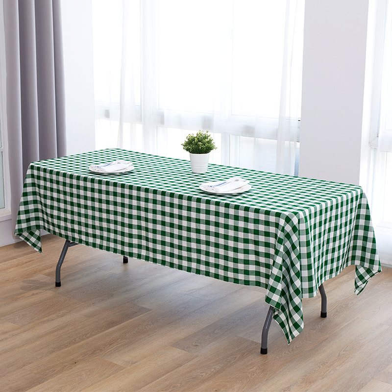 60x102'' Picnic party rectangle plaid woven tablecloths