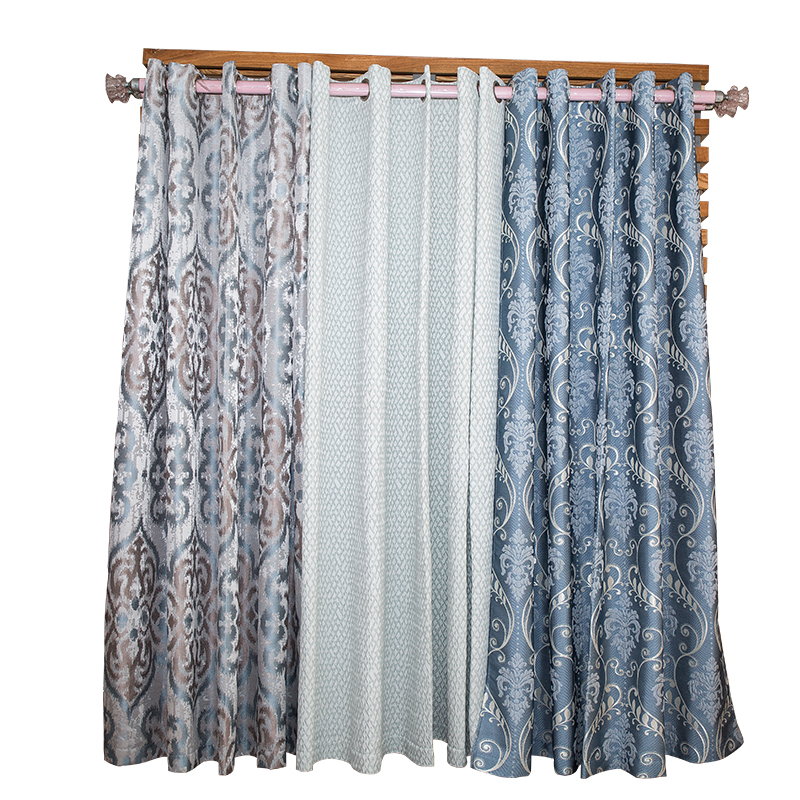 Gray triple cord with jacquard curtains