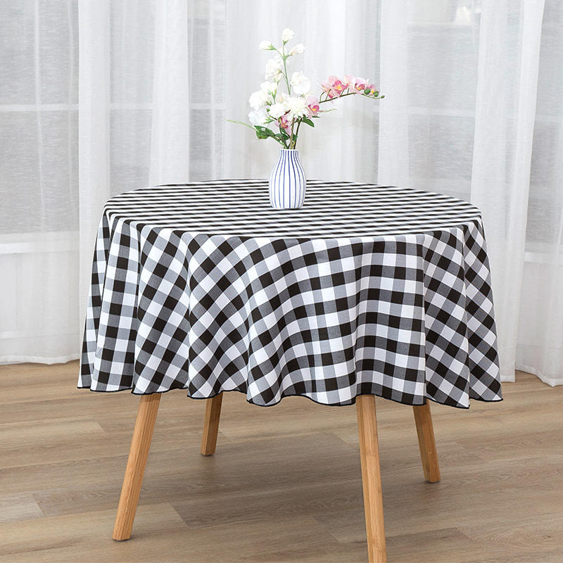 R70'' Picnic party rectangle plaid woven tablecloths