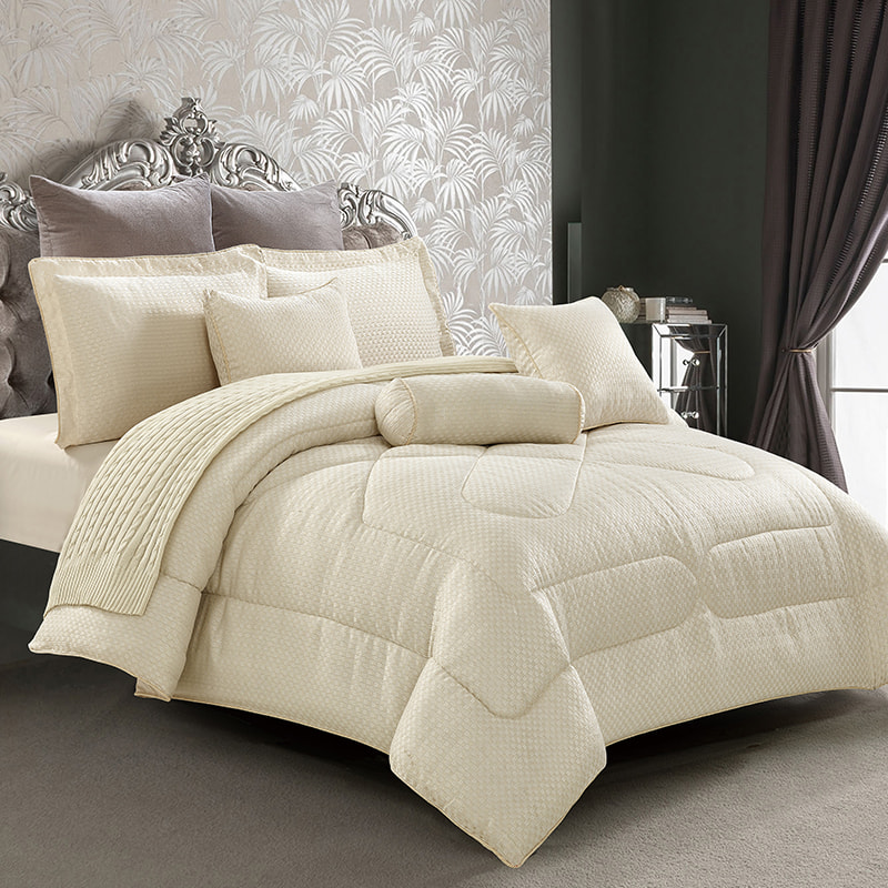 Joanna Beige Jacquard Comforter