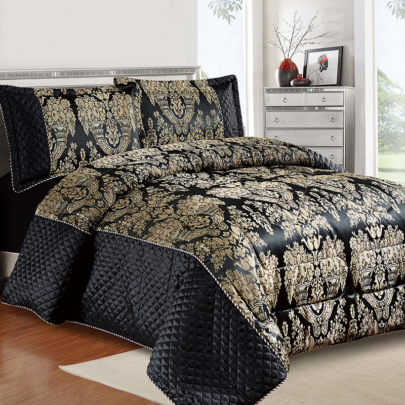 Sheila Black Jacquard Comforter