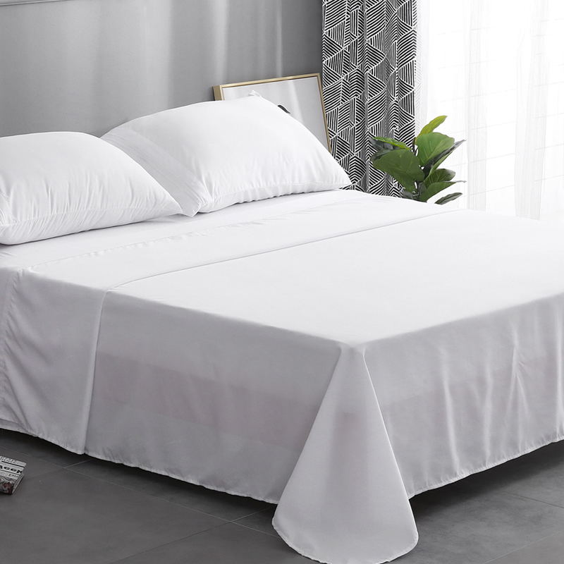 Plain Microfiber Embroidered Bed Sheet Set