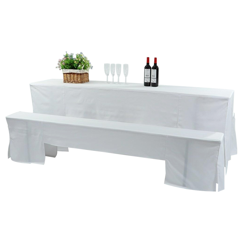 Polyester Beer Bench Table Cover Set With Open Side