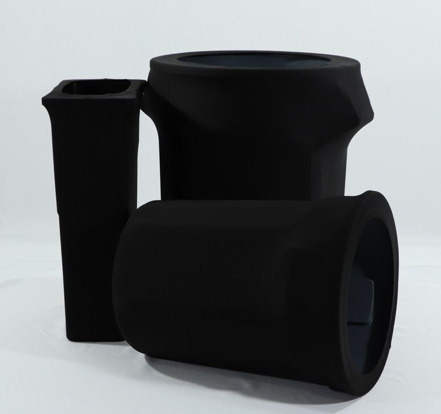 Black Spandex Fitted Trash Can Cover