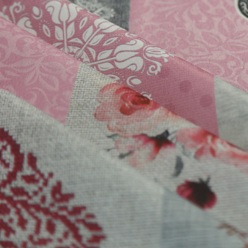 Pink Multi Patterns Printed Tablecloth