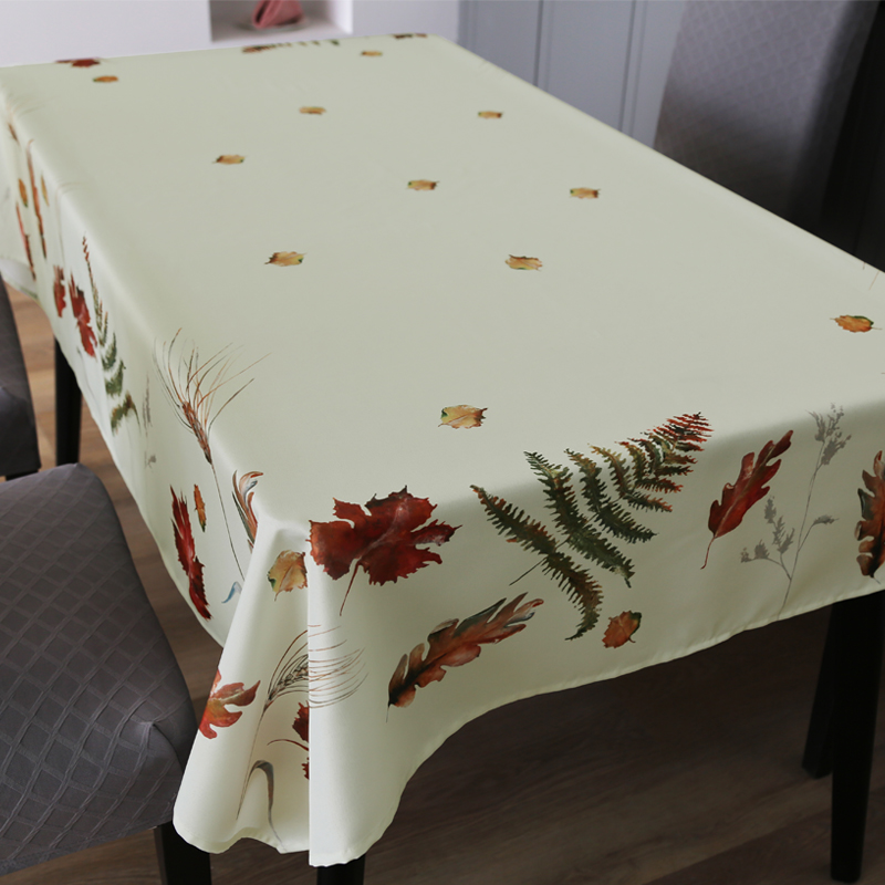 Floral Printed Tablecloth With Yellow Base